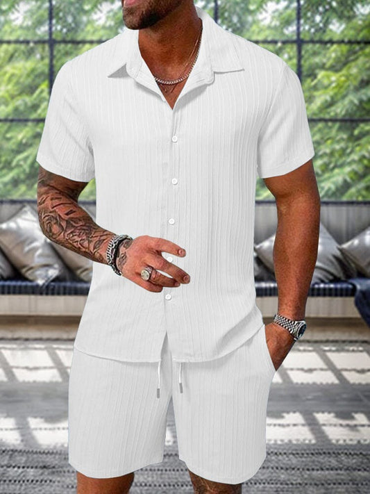 Conjunto Riviera™ – Camisa Texturizada y Pantalón para Hombre