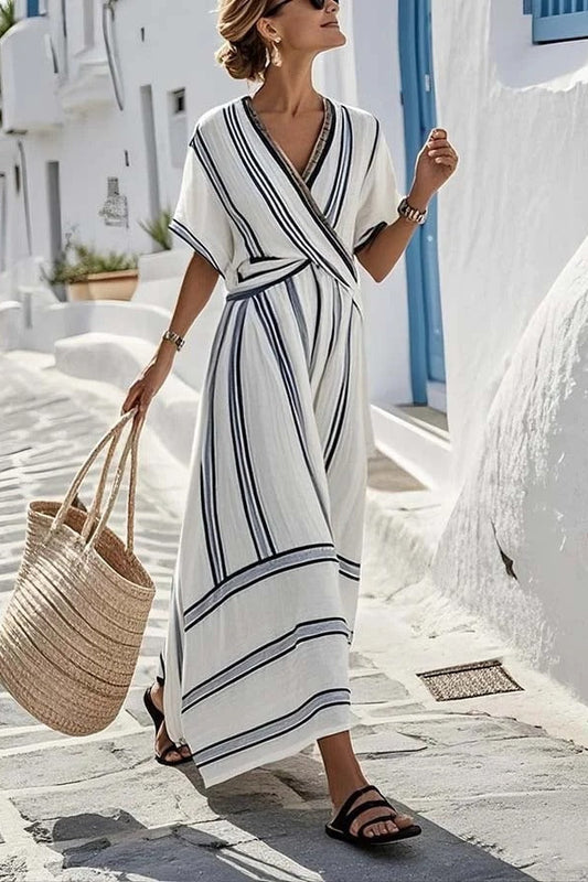 Vestido Midi Santorini – Elegancia Mediterránea para el Verano