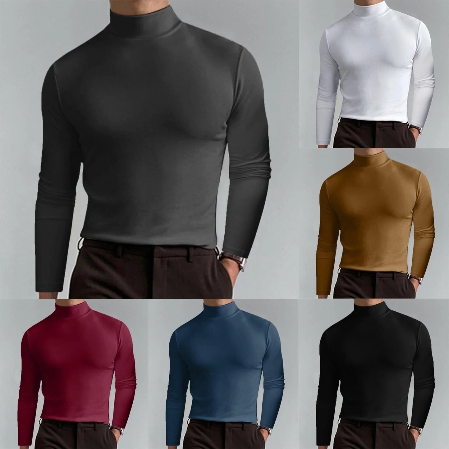 Camiseta Urban Fit™ | Cuello Alto de Manga Larga para Hombre
