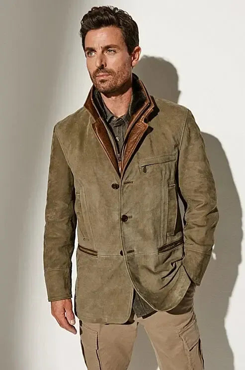 Luca - Chaqueta vintage elegante con cuello para hombre
