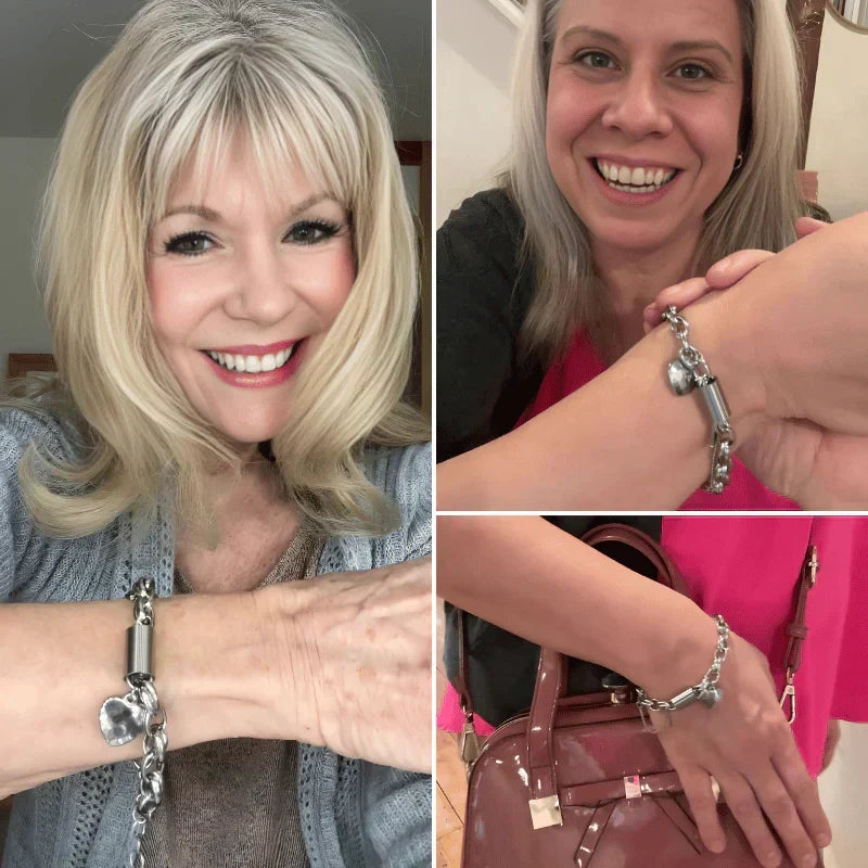 Pulsera gruesa de oro con forma de corazón