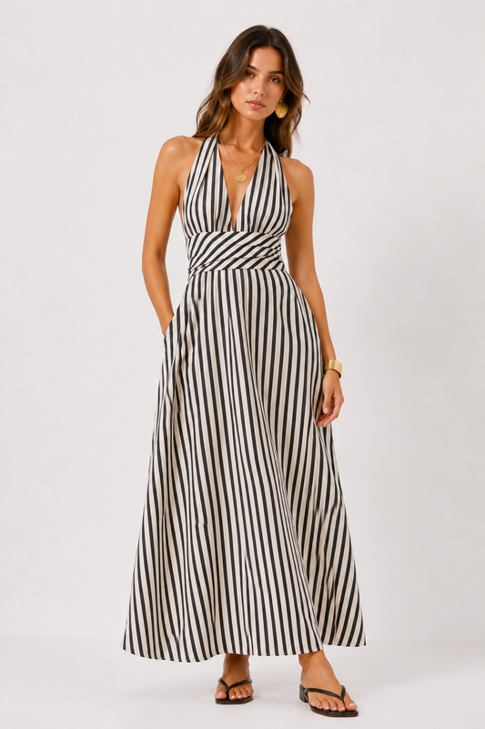 Vestido Maxi Riviera de Rayas