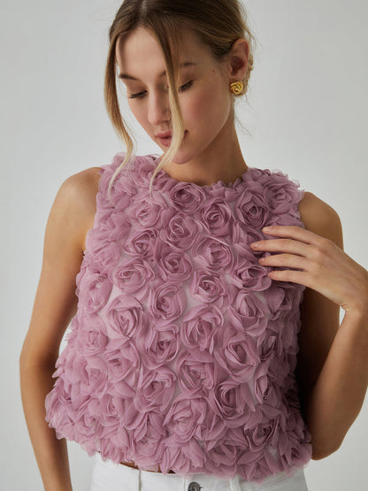 Blusa romántica con estampado floral variado