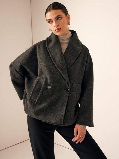 Abrigo holgado con bolsillos de tweed