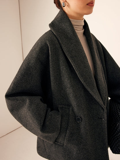 Abrigo holgado con bolsillos de tweed