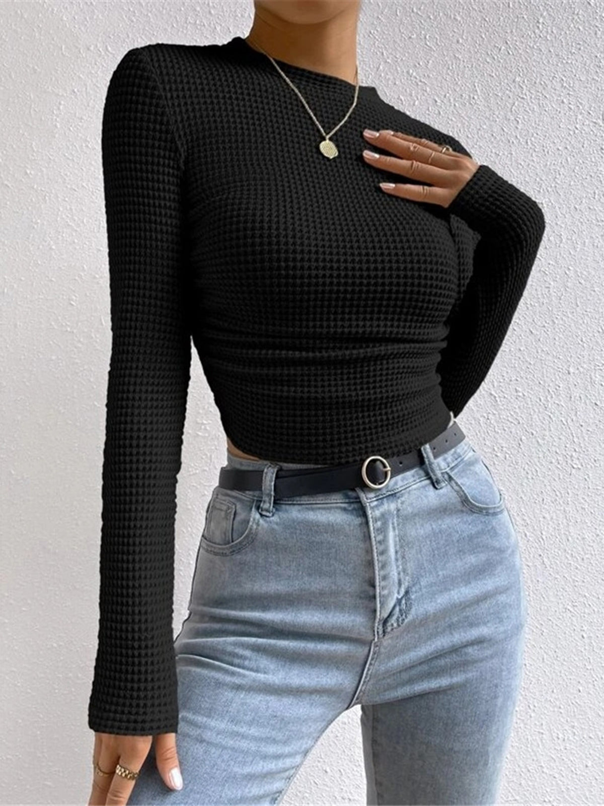 Jersey Crop Texturizado