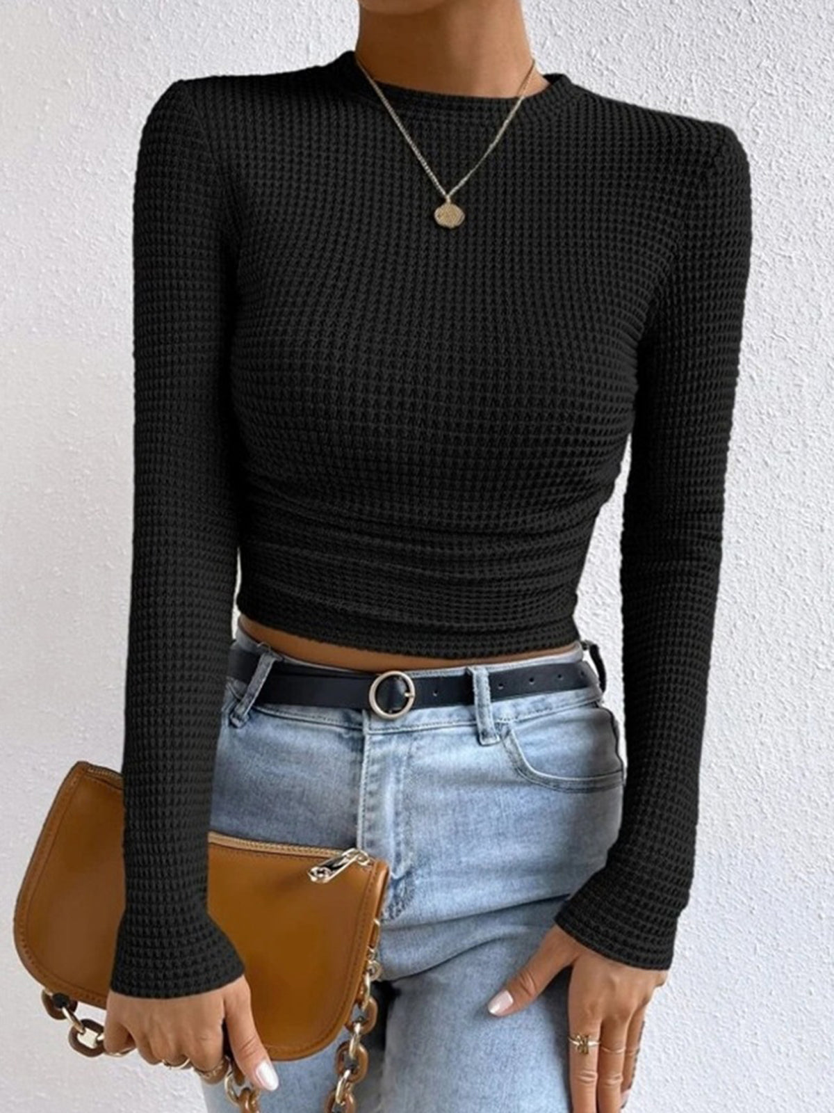 Jersey Crop Texturizado