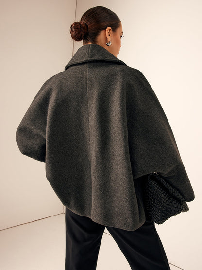 Abrigo holgado con bolsillos de tweed