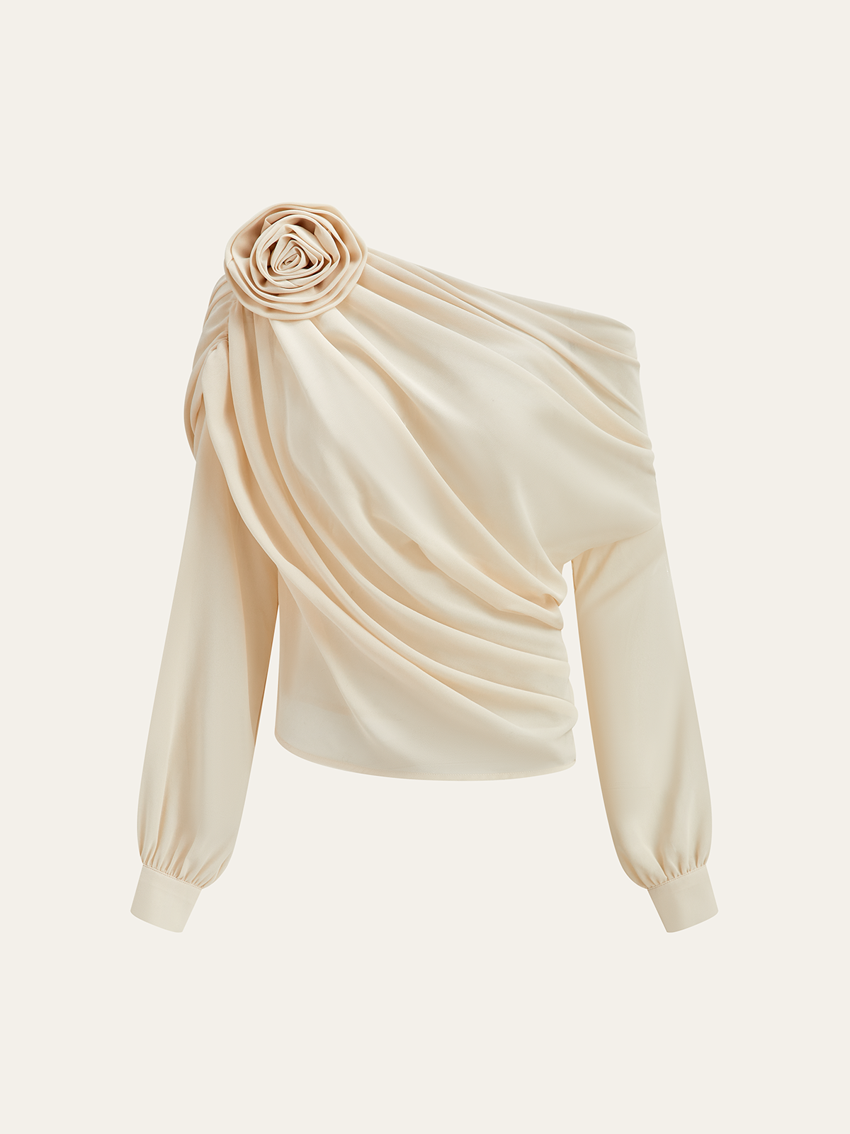 Blusa Asimétrica de Gasa con Un Solo Hombro