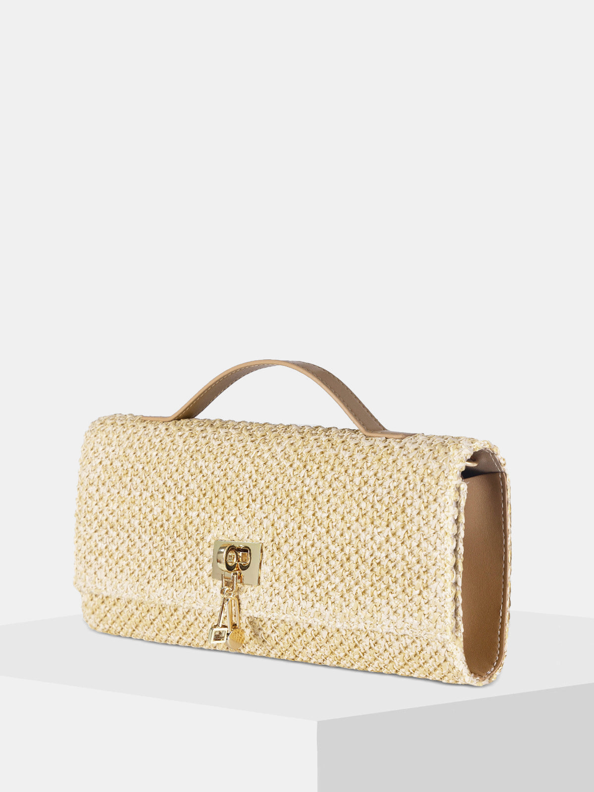 Straw Weave Crossbody Clutch Bag