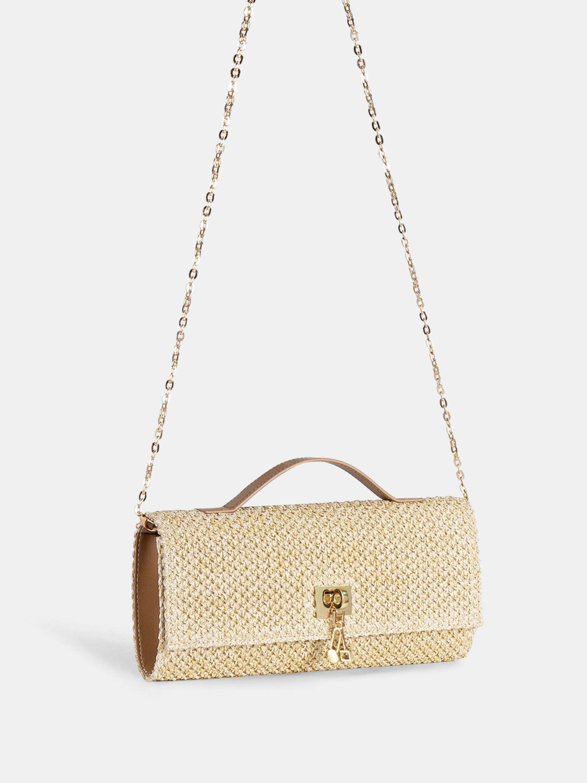 Straw Weave Crossbody Clutch Bag
