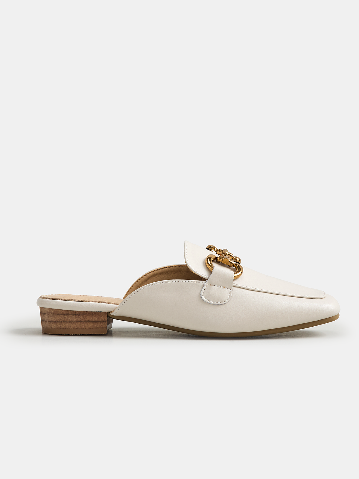 Genuine Leather Horsebit Loafer Mules