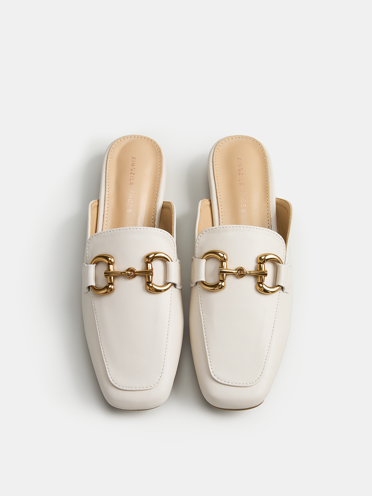 Genuine Leather Horsebit Loafer Mules