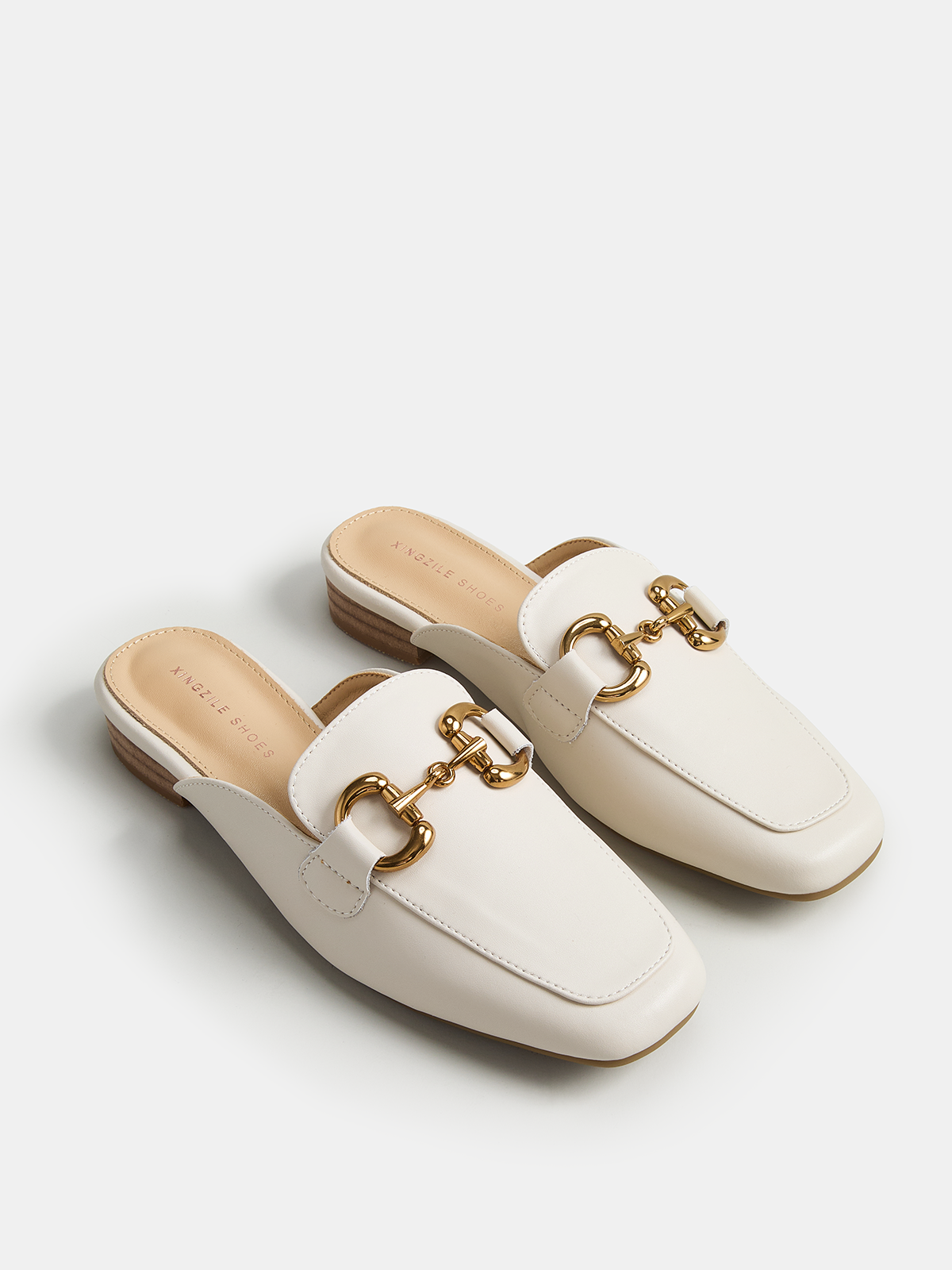 Genuine Leather Horsebit Loafer Mules