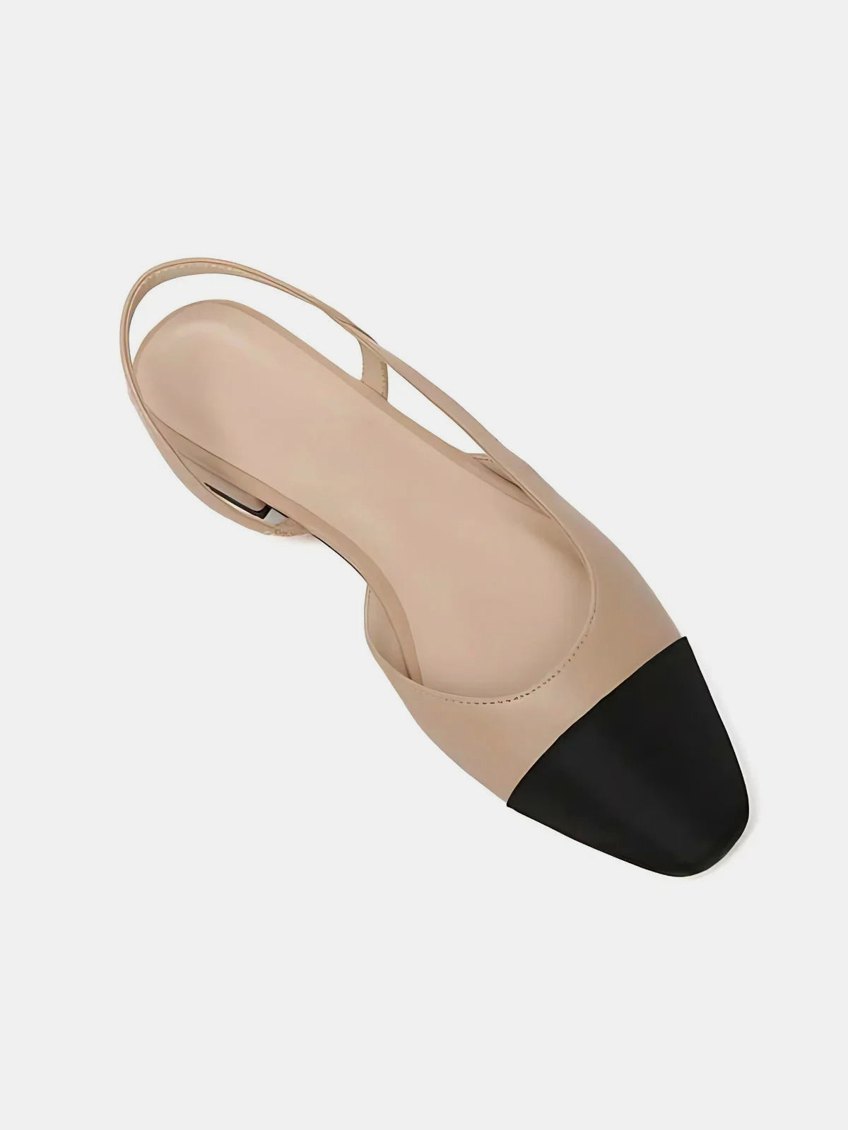 Square Toe Slingback Low Heel Sandals