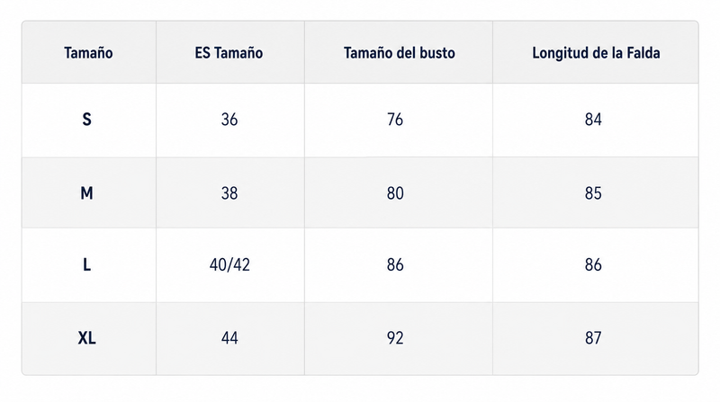 Guía de tallas