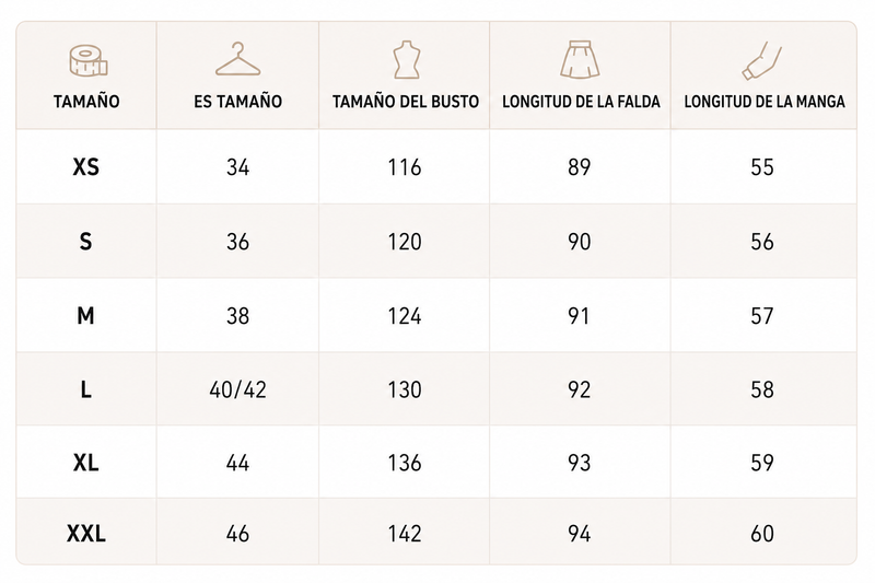 Guía de tallas