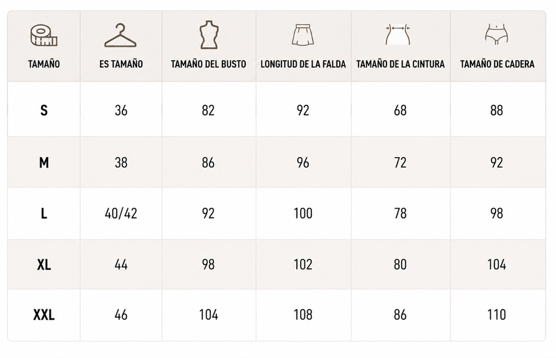 Guía de tallas