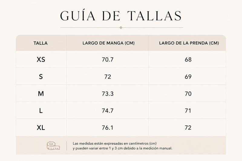 Guía de tallas