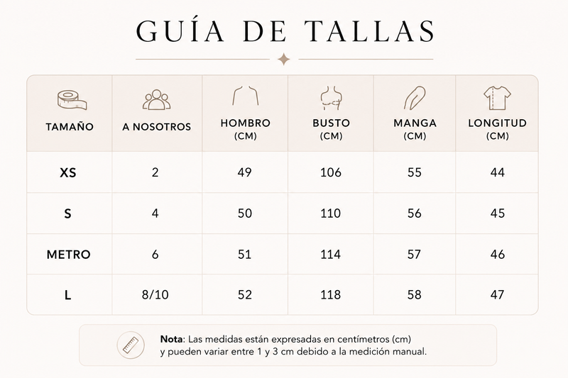 Guía de tallas