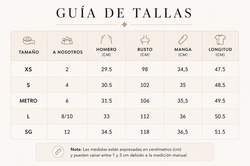 Guía de tallas