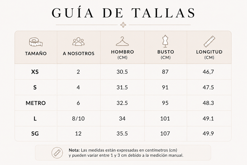 Guía de tallas