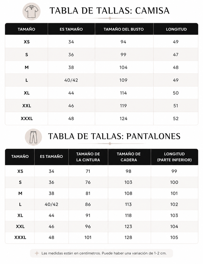 Guía de tallas