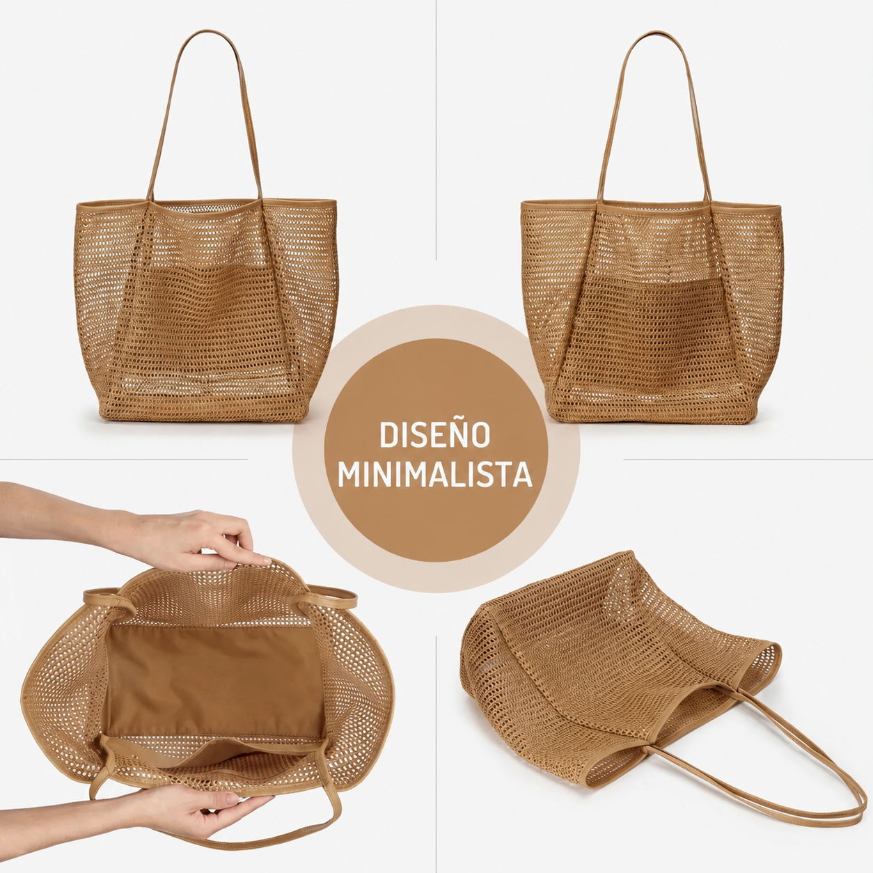 Bolso de Playa Cala Breeze | Capazo de Malla con Neceser Interior