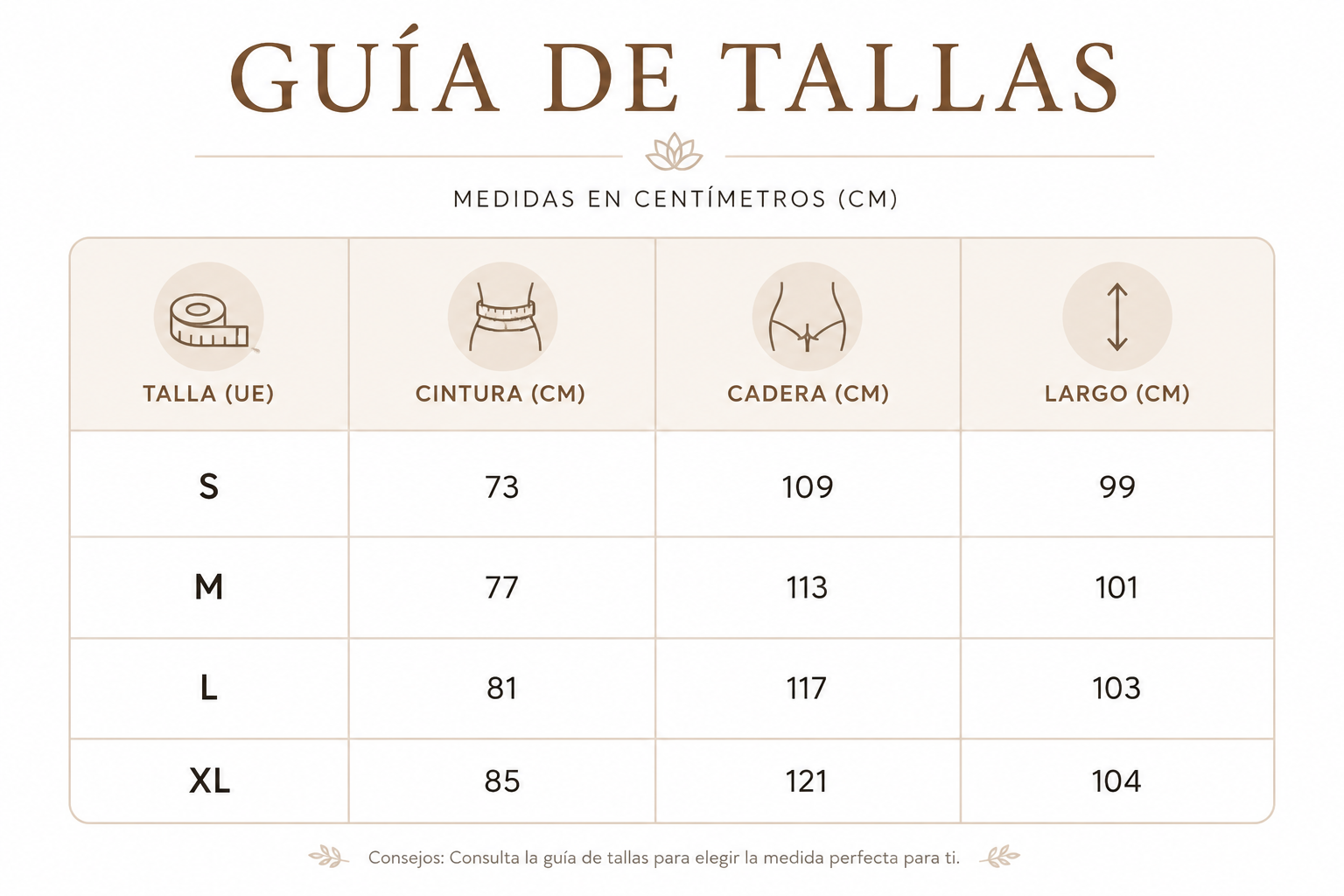 Guía de tallas