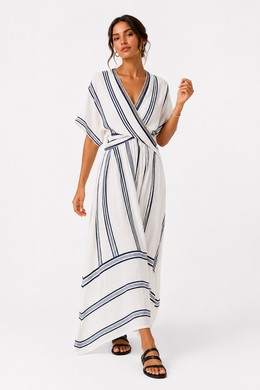 Vestido Midi Santorini – Elegancia Mediterránea para el Verano