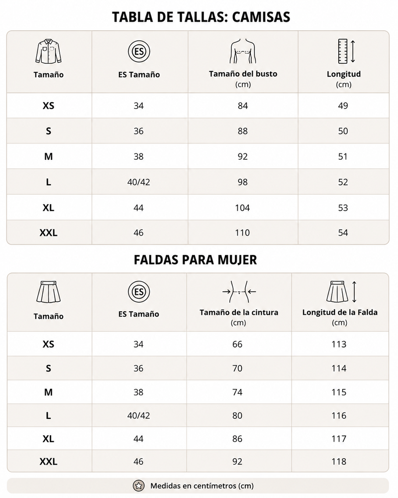 Guía de tallas