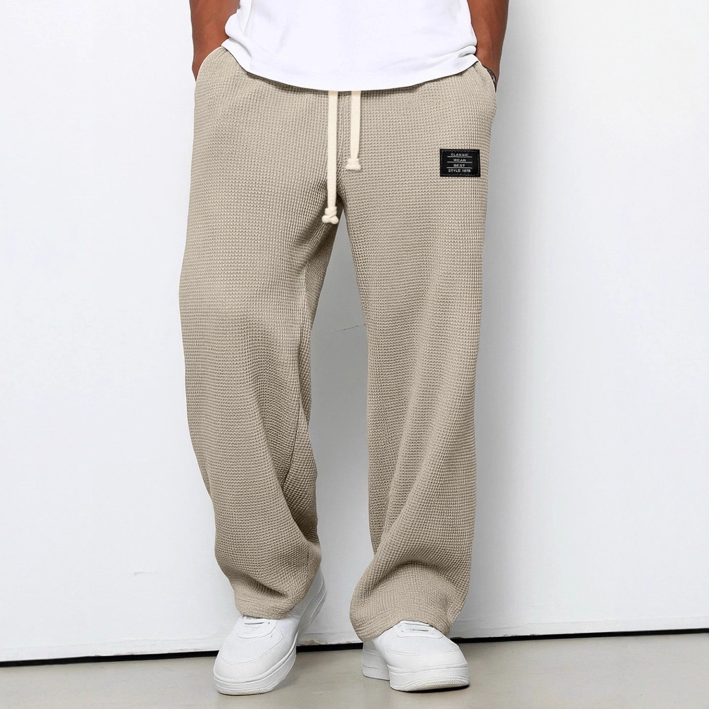 Lorenzo | Pantalones de pierna ancha con tejido de panal