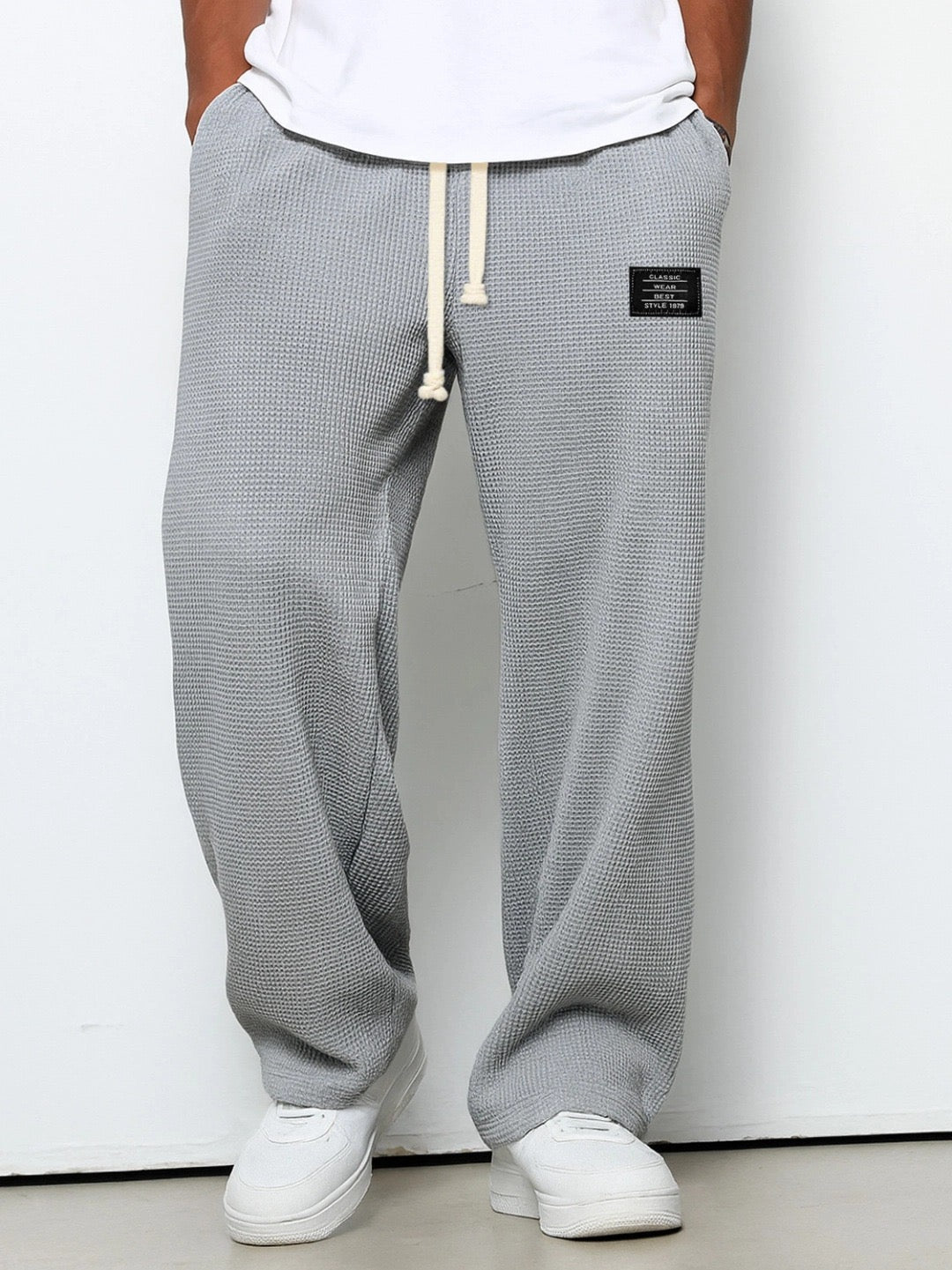 Lorenzo | Pantalones de pierna ancha con tejido de panal