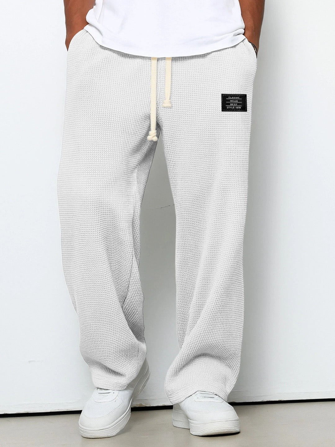 Lorenzo | Pantalones de pierna ancha con tejido de panal