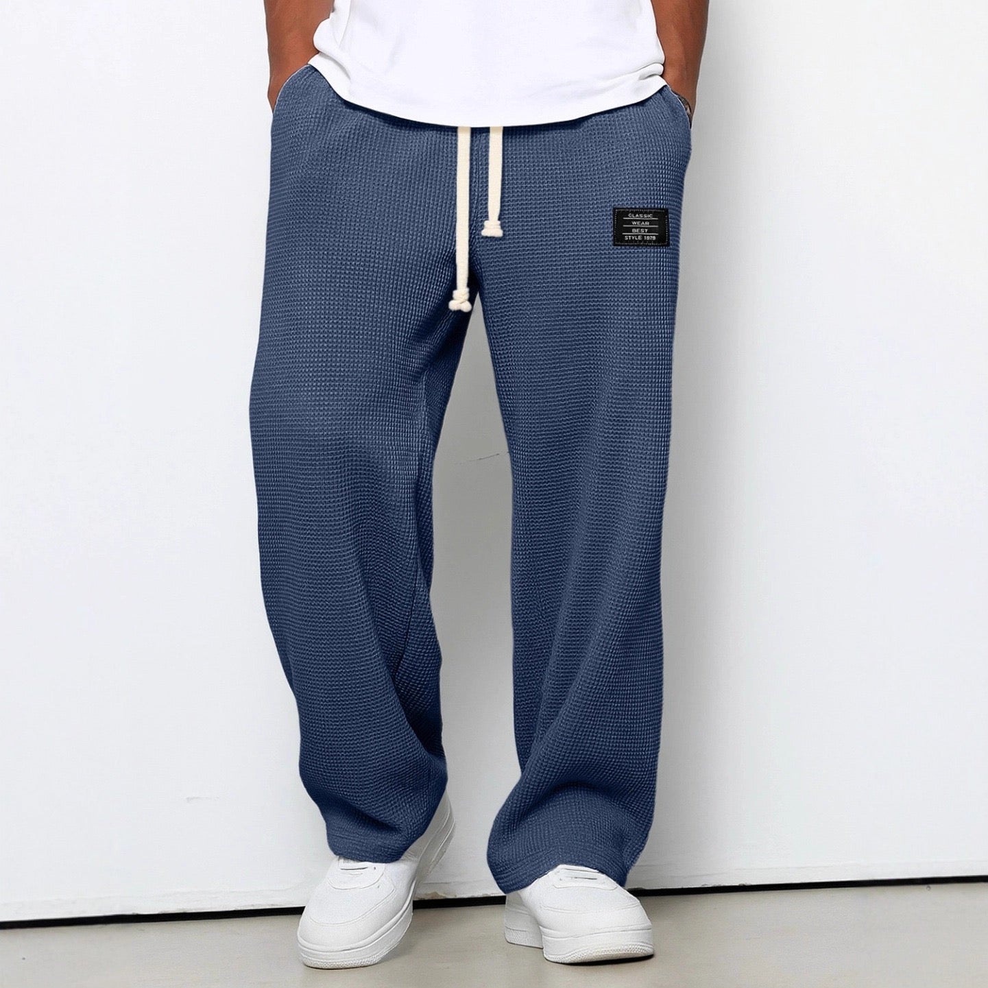 Lorenzo | Pantalones de pierna ancha con tejido de panal