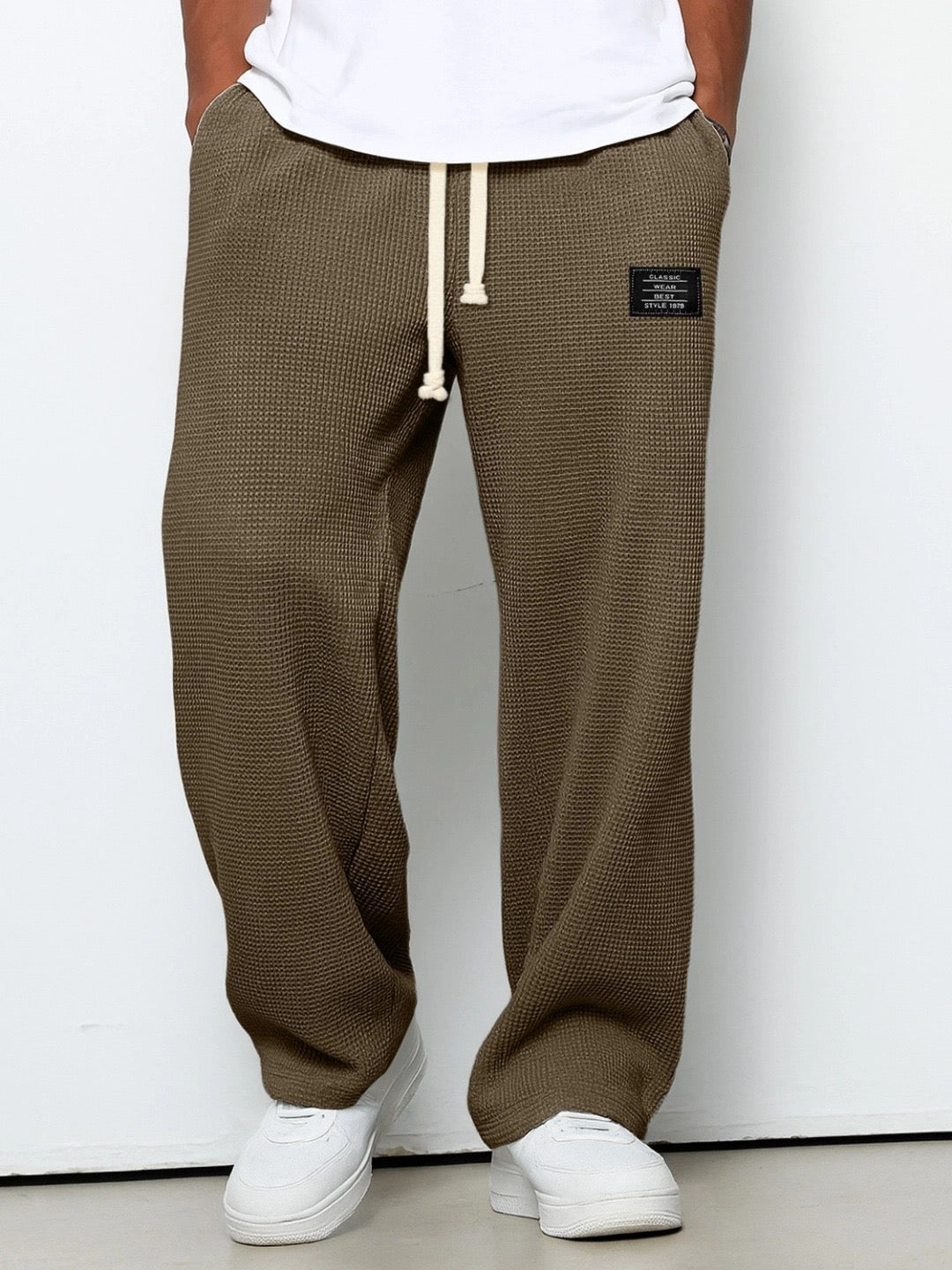 Lorenzo | Pantalones de pierna ancha con tejido de panal