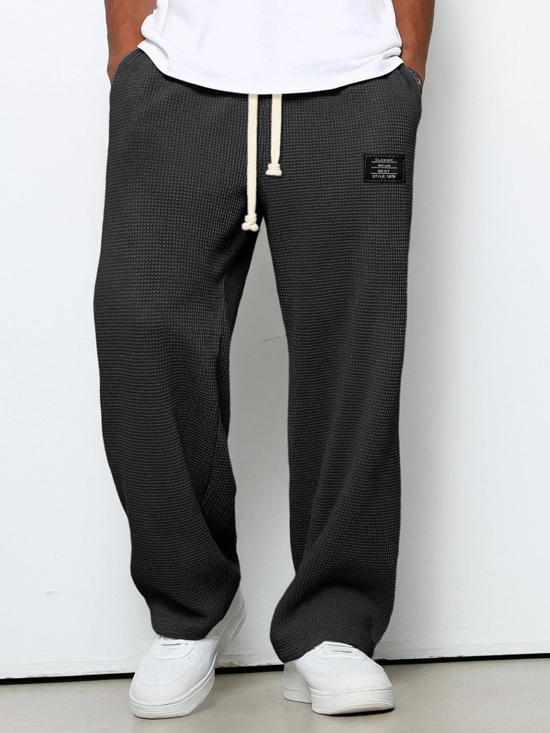Lorenzo | Pantalones de pierna ancha con tejido de panal