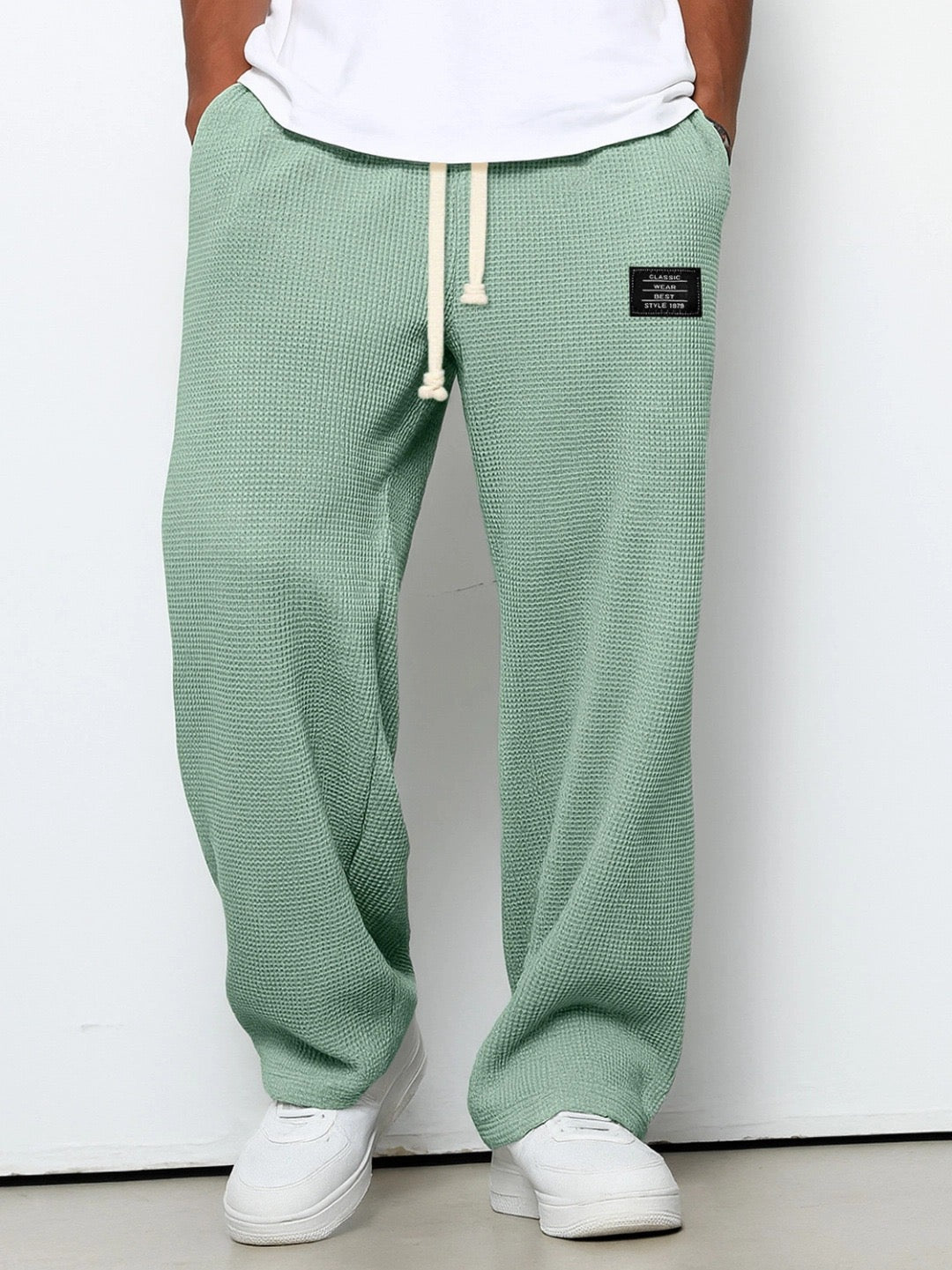 Lorenzo | Pantalones de pierna ancha con tejido de panal