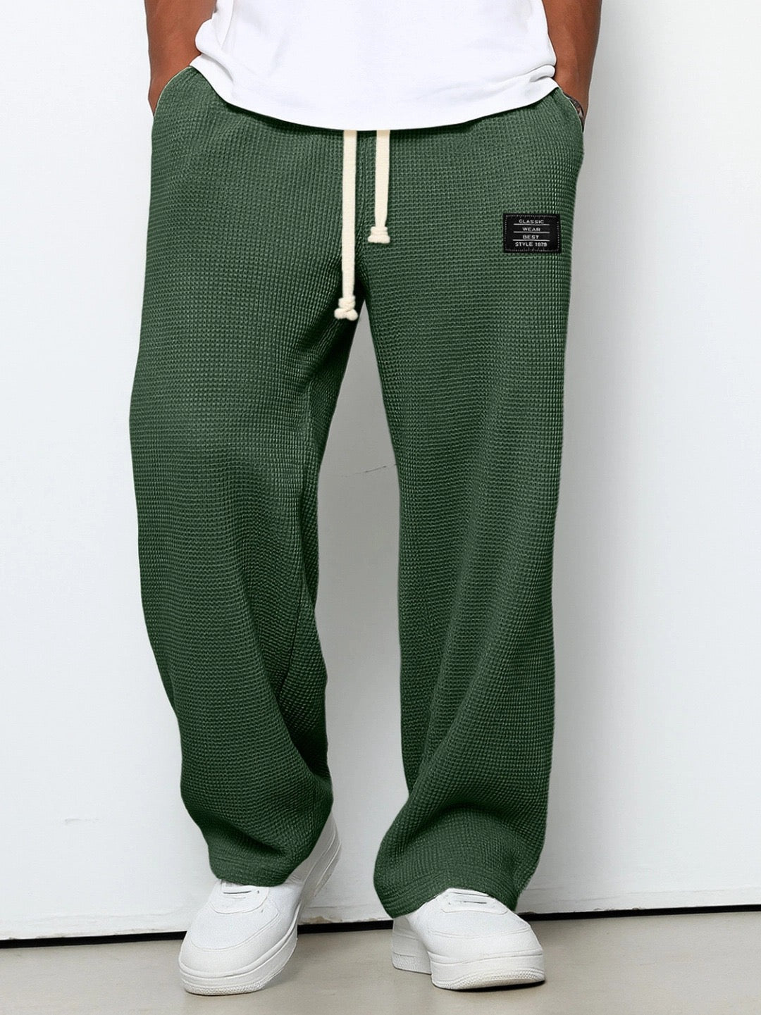 Lorenzo | Pantalones de pierna ancha con tejido de panal