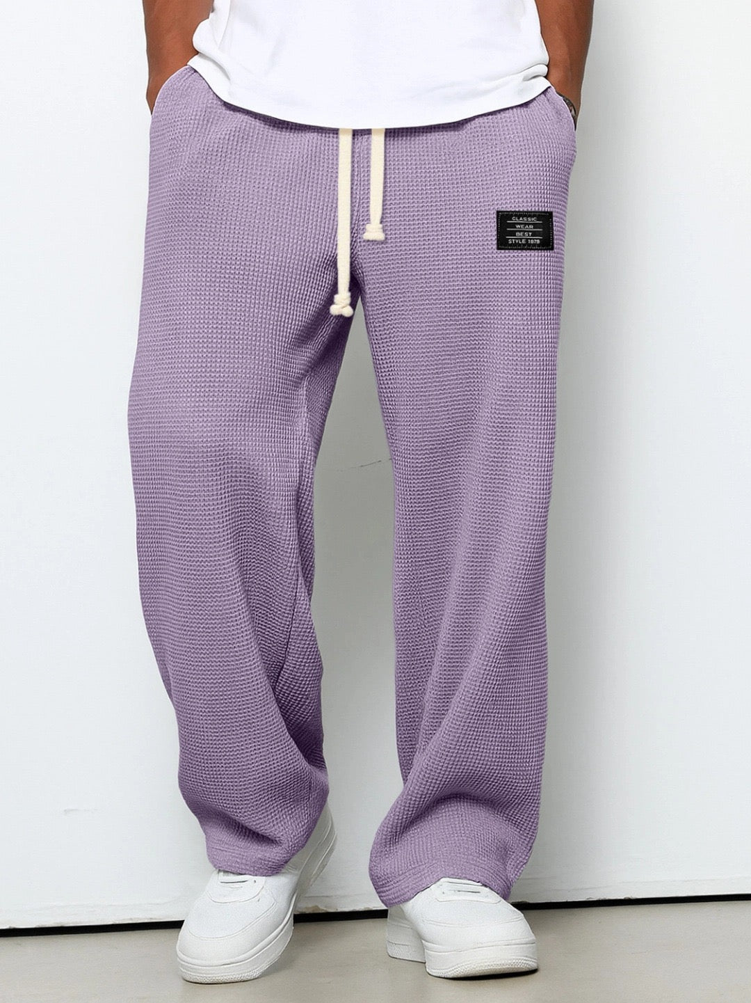 Lorenzo | Pantalones de pierna ancha con tejido de panal