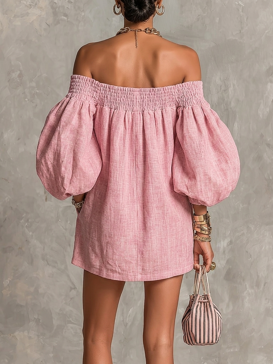 Vestido mini de corte en A holgado