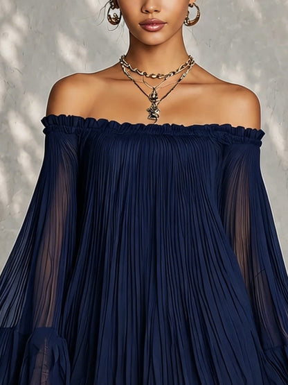 Vestido mini con mangas acampanadas y volantes