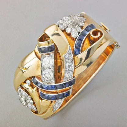 Anillo de oro vintage con circonita