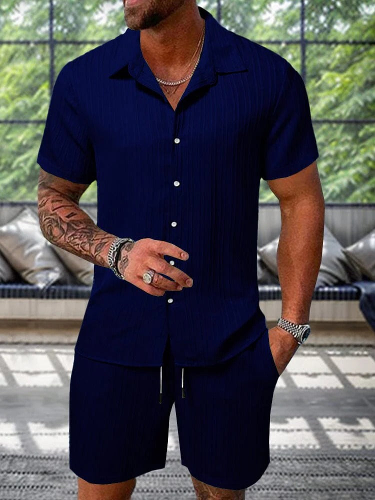 Conjunto Riviera™ – Camisa Texturizada y Pantalón para Hombre