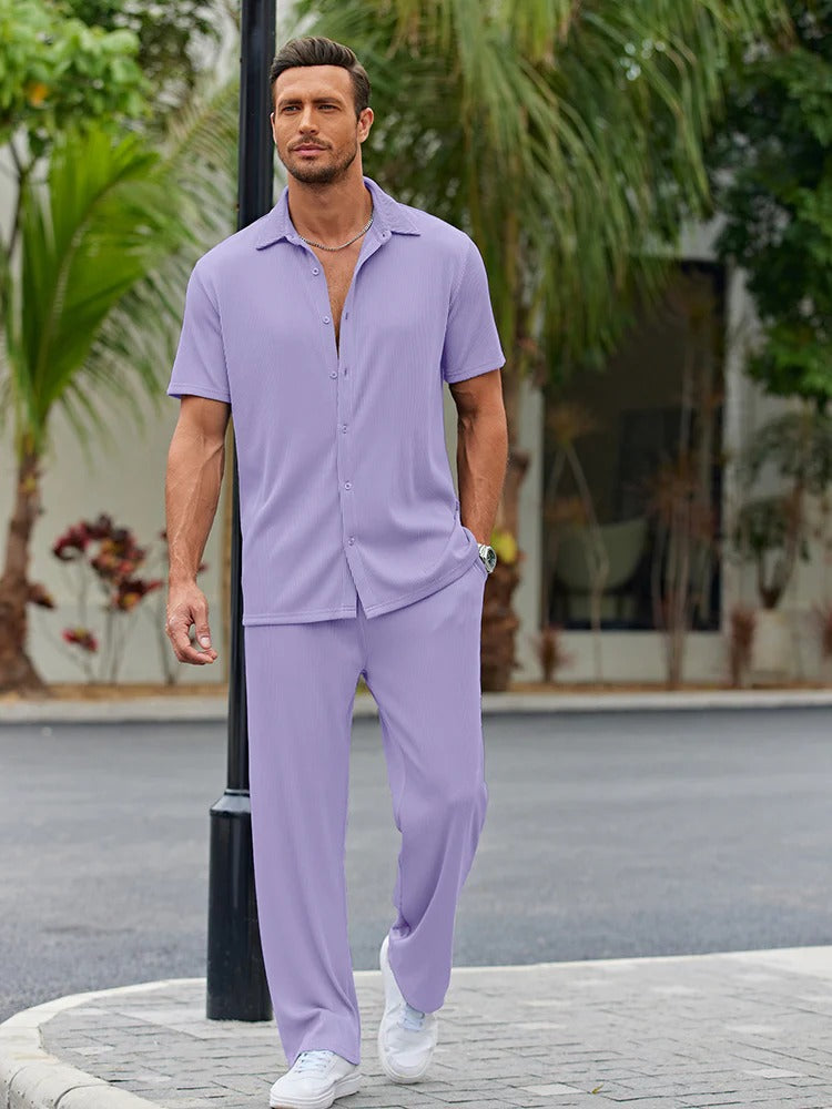 Conjunto Élite™ – Camisa y Pantalón Casual para Hombre