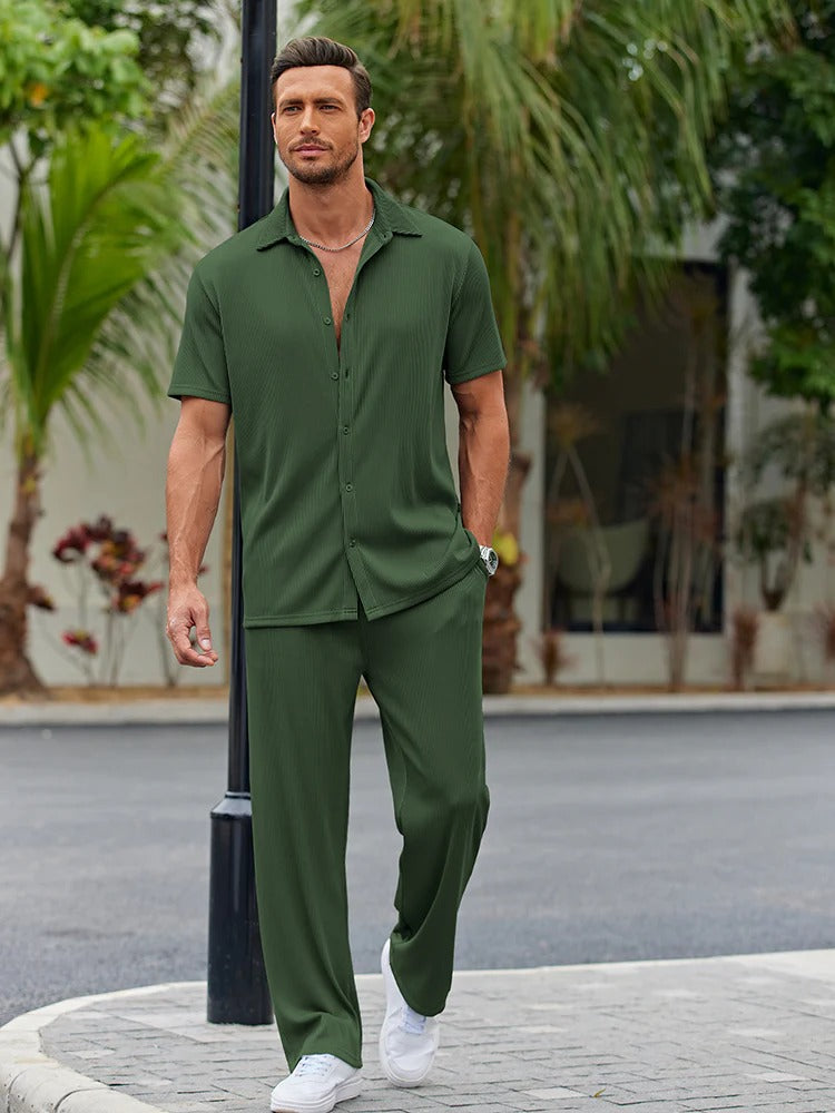Conjunto Élite™ – Camisa y Pantalón Casual para Hombre