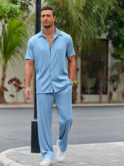 Conjunto Élite™ – Camisa y Pantalón Casual para Hombre