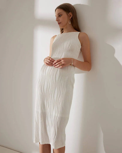 Vestido Élia Pearl Wave – Elegancia Texturizada