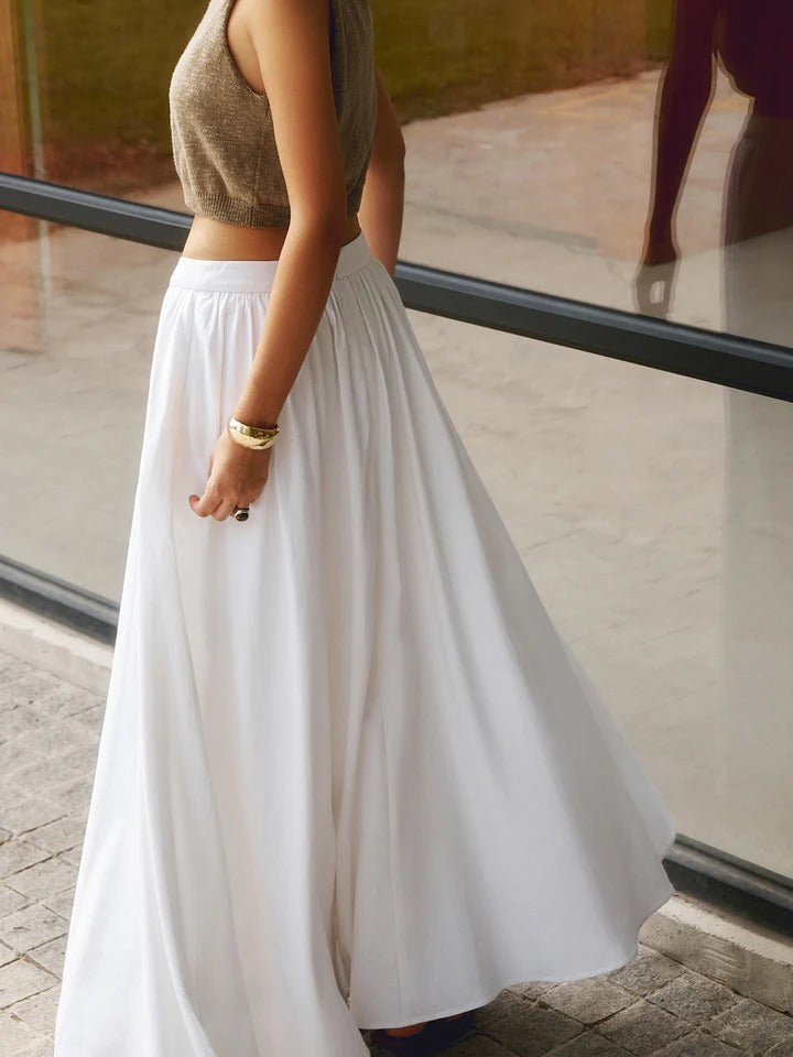 Falda Plisada de Algodón – Elegancia Atemporal