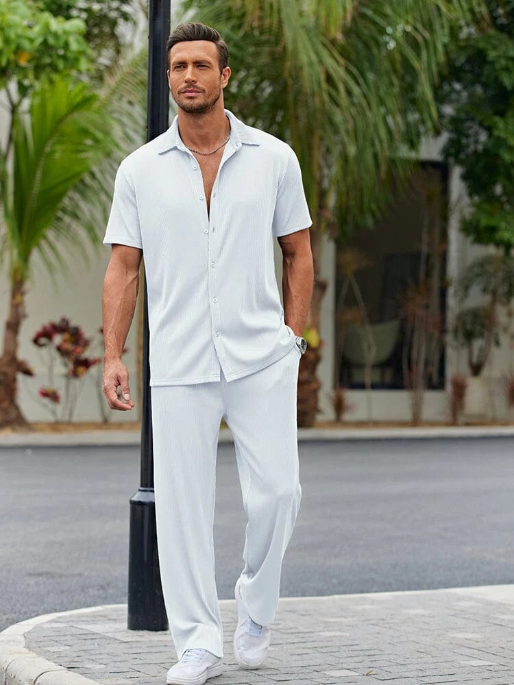 Conjunto Élite™ – Camisa y Pantalón Casual para Hombre